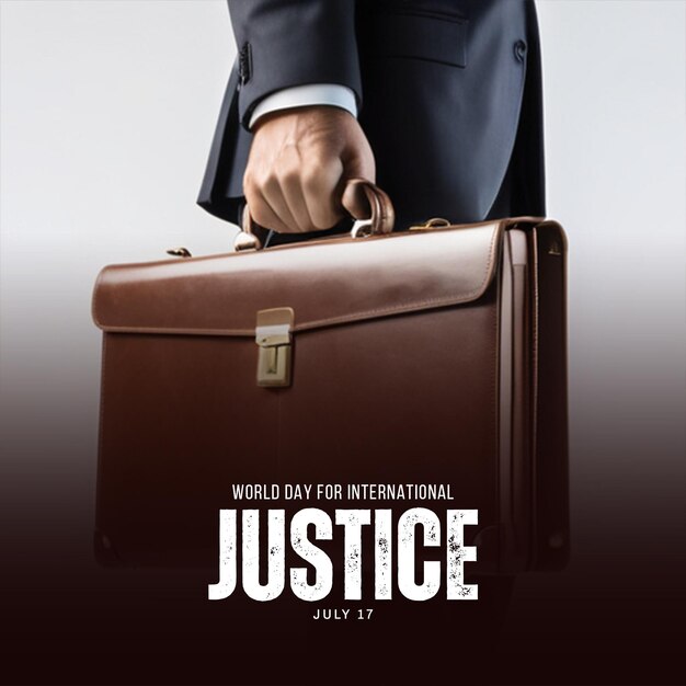 Photo world day for international justice july 17 post poster banner cover flyer magazine design