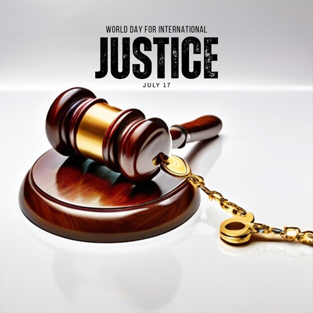 Photo world day for international justice july 17 post poster banner cover flyer magazine design