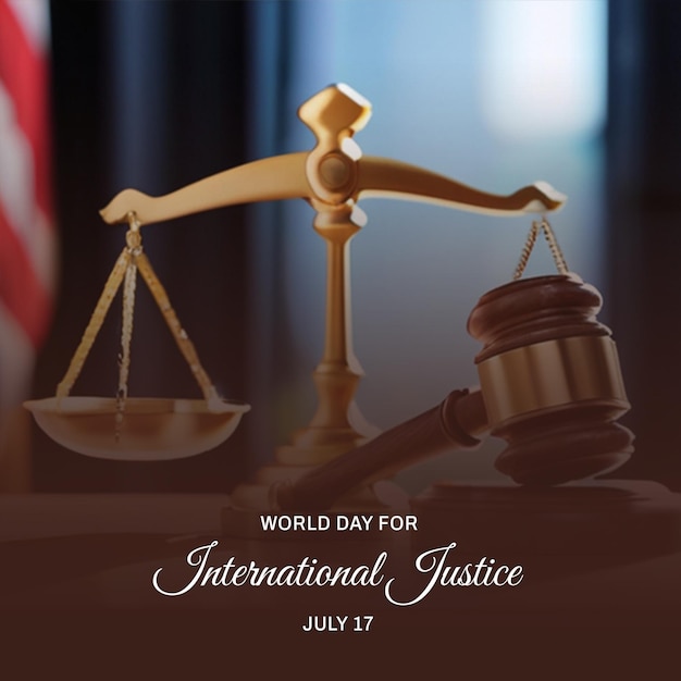 Photo world day for international justice july 17 post poster banner cover flyer magazine design