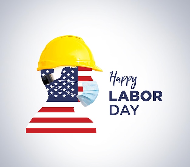 World Day for Safety and Health at Work concept. Happy Labour Day concept with USA flag.