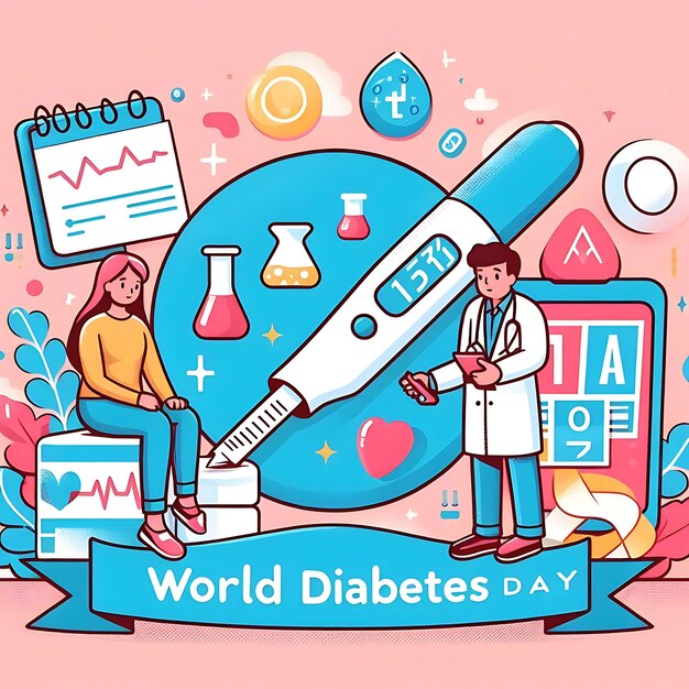 Photo world diabetes day background illustration