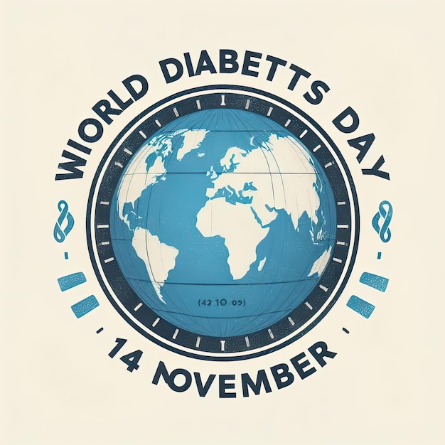 World diabetes day background with world map 14 november