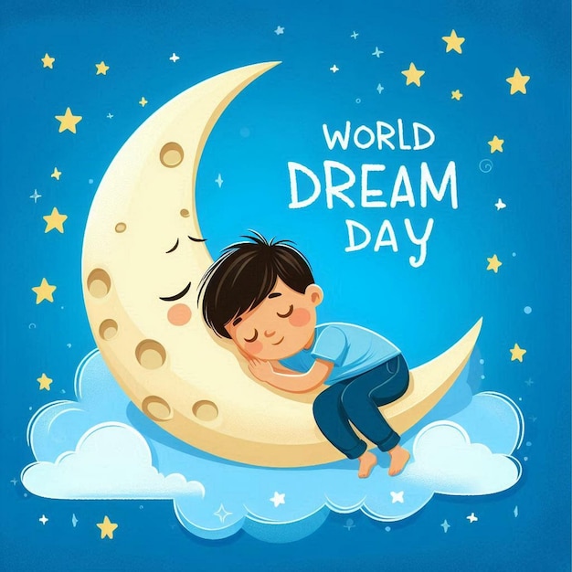 World Dream Day Banner Design Featuring Cartoon Character Jpg