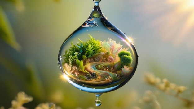 World in a drop Nature Environment Green Water Earth