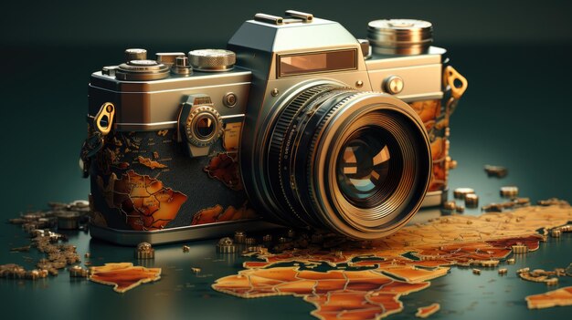 World earth photography day in the form of a professional camera illustration