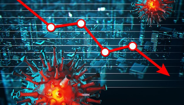 World economy and corona virus concept. The impact of coronavirus on the stock exchange.