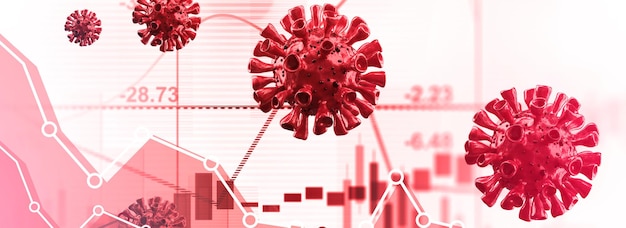 World economy and corona virus concept. The impact of coronavirus on the stock exchange.