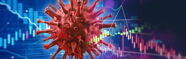 World economy and corona virus concept The impact of coronavirus on the stock exchange