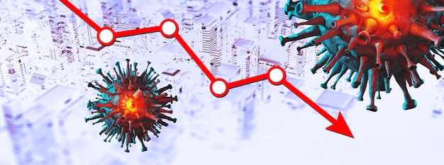 World economy and corona virus concept. The impact of coronavirus on the stock exchange.