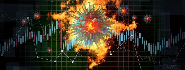 World economy and corona virus concept. The impact of coronavirus on the world. 3d illustration