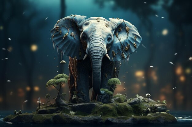 World Elephant days Concept