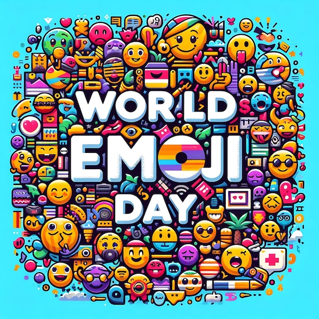 Photo world emoji day illustration