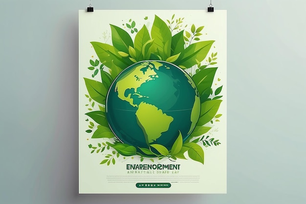 Photo world environment day poster nature conservation 5 june leaf tree green energy ecology