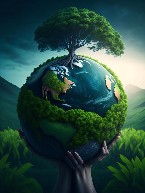 World Environment Day World Earth Day Importance of protecting Nature Environment earth on hand