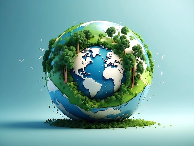 World environment and earth day concept with globe nature and Eco friendly environment Generative