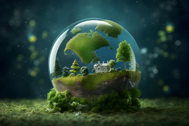 World environment and earth day concept with globe nature and eco friendly environment