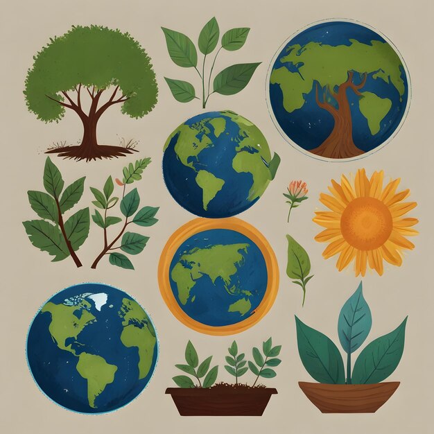 World environment and earth day Illustrations