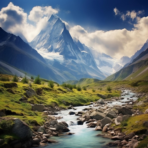 World famous beautiful mountains images Generative AI