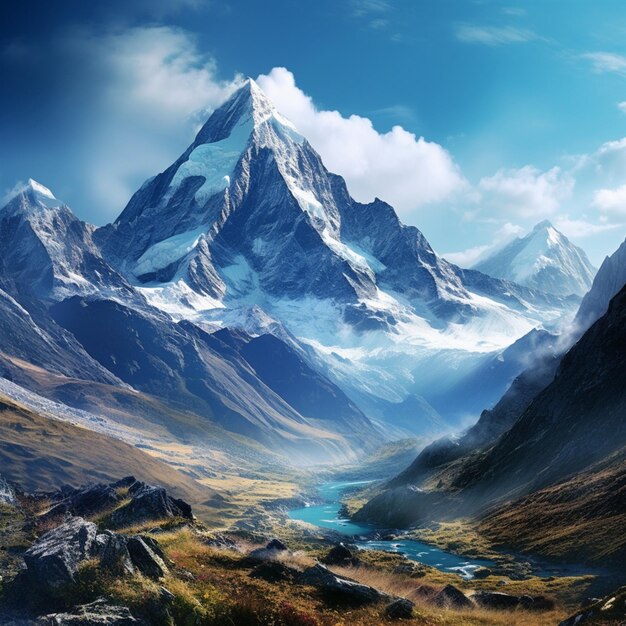 World famous beautiful mountains images Generative AI