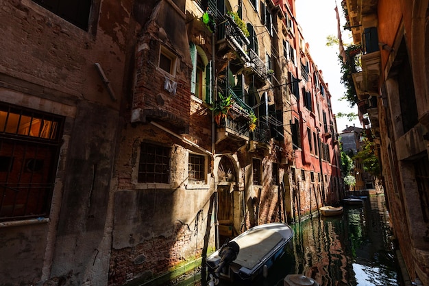 World famous water channels of Venezia, Veneto, Italy.