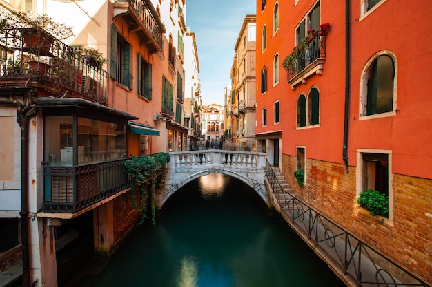 World famous water channels of Venezia, Veneto, Italy.