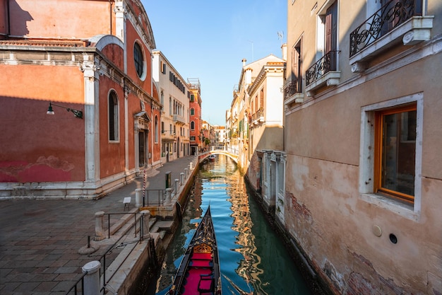 World famous water channels of Venezia, Veneto, Italy.