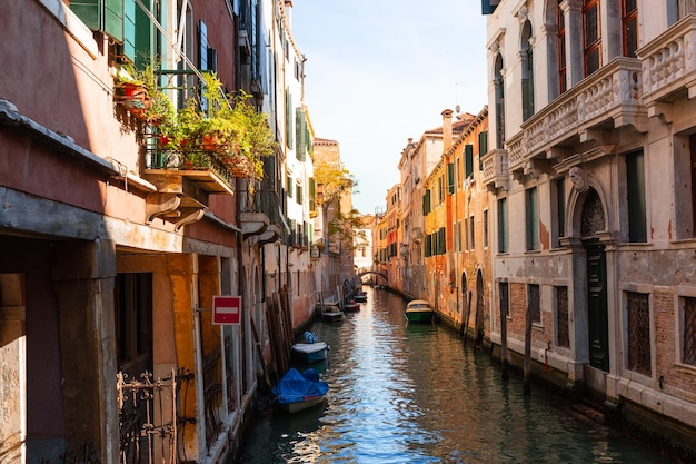 World famous water channels of Venezia, Veneto, Italy.