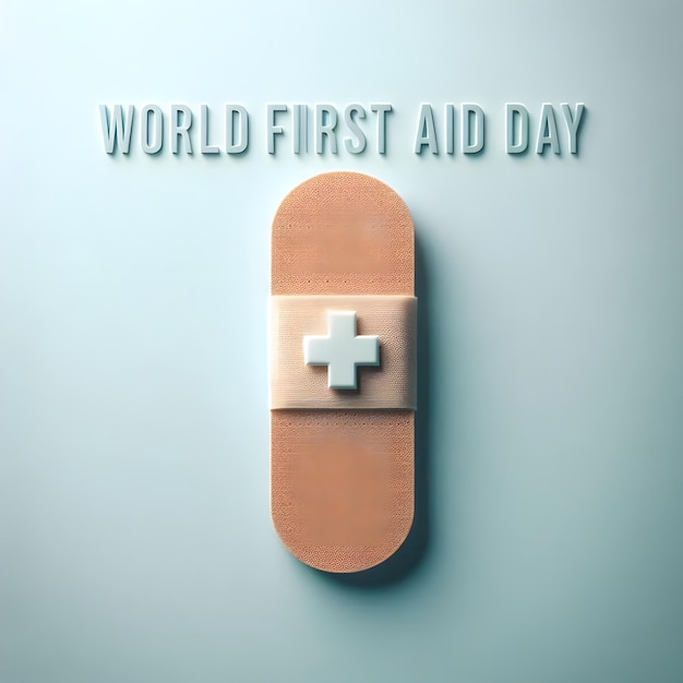 world first aid day with bandage