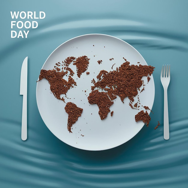 Photo world food day 3d background design