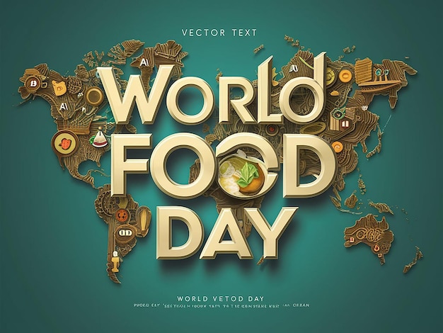 World food day 3D text vector