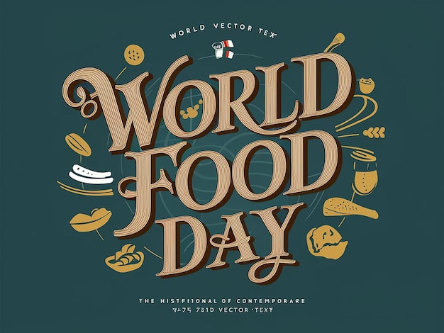 World food day 3D text vector