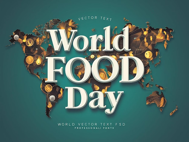 World food day 3D text vector