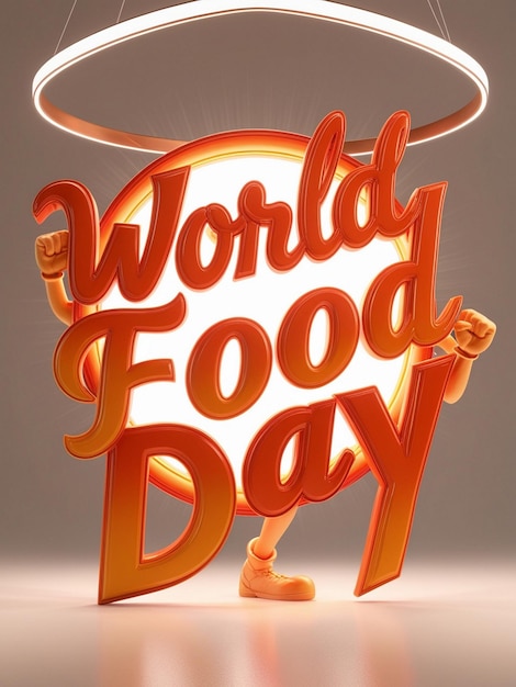 Photo world food day 3d text