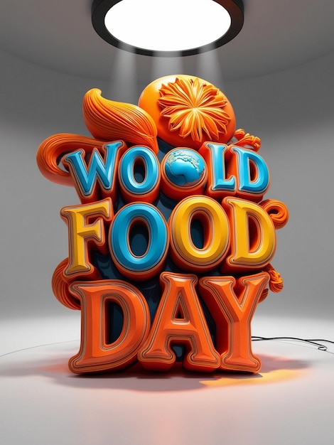 Photo world food day 3d text