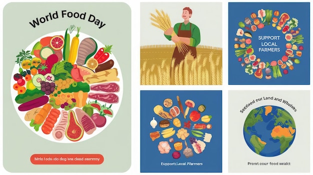 Photo world food day ads social media banners and posters for global food awareness