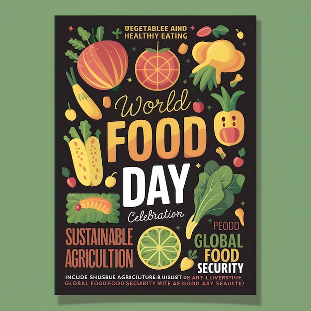 Photo world food day celebration flat design flyer designflat illustration