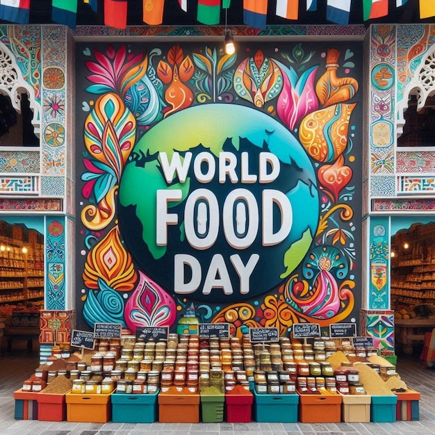 Photo world food day celebration with healthy food ai image