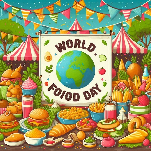 Photo world food day celebration with healthy food ai image