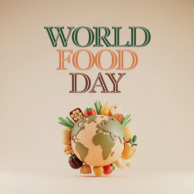 Photo world food day concept 3d design