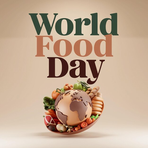 World Food Day Concept 3D Design