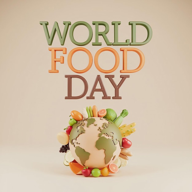 World Food Day Concept 3D Design