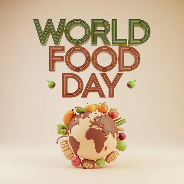 World Food Day Concept 3D Design