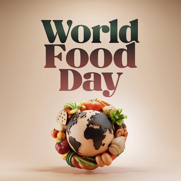 World Food Day Concept 3D Design