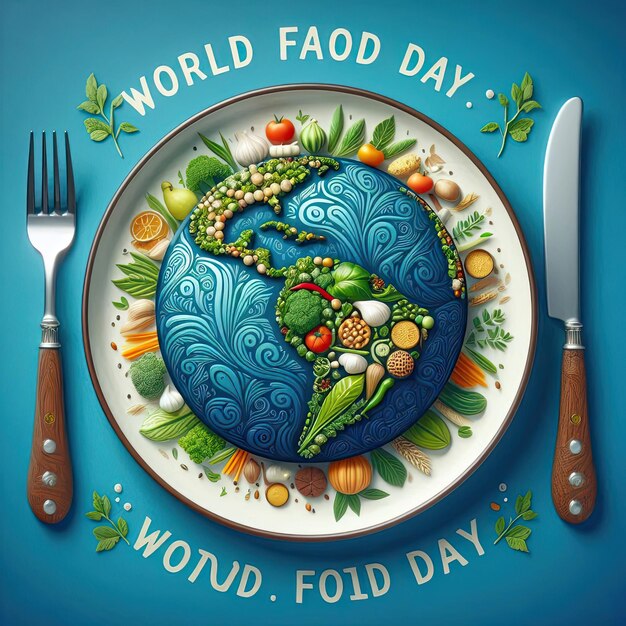 Photo world food day concept background world vegetable day vegan day concept