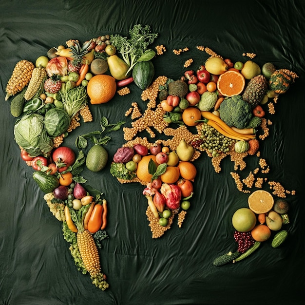 Photo world food day concept background world vegetable day vegan day concept