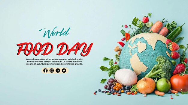 Photo world food day october 16 template for background banner card poster