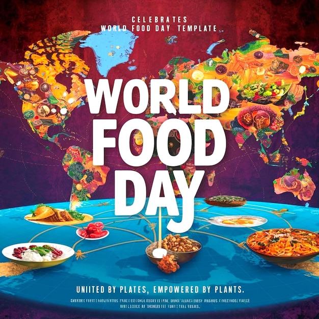 Photo world food day poster template for social media