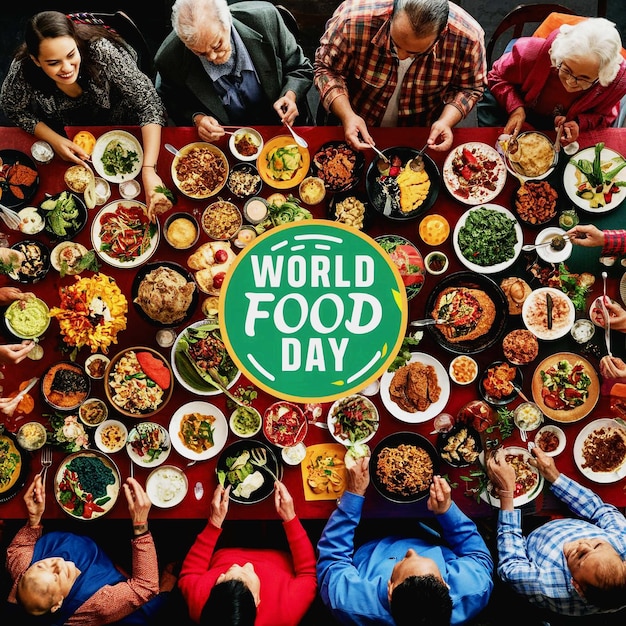 Photo world food day vector illustration design suitable for social media banners posters