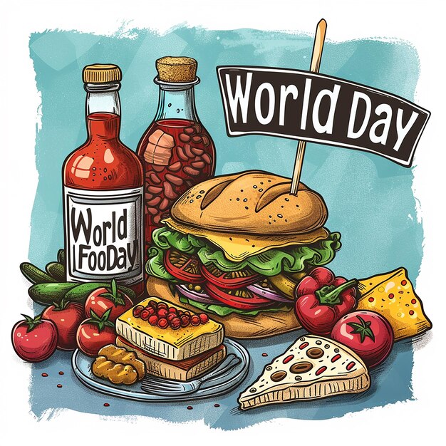 Photo world food day vector illustration for social media