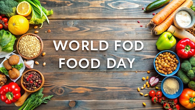 Photo world food safety day background concept space area for text